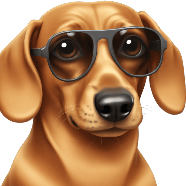 dachshund with sunglasses emoji