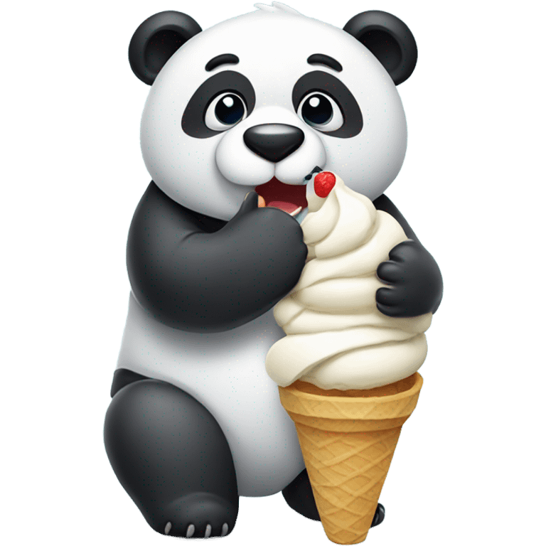 Panda eating ice cream emoji