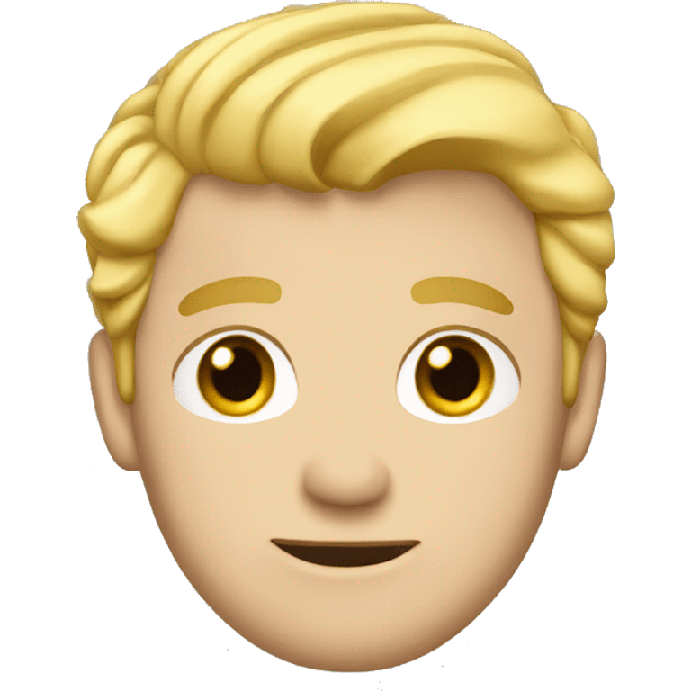 A man has blond hair with a cowlick haircut and a suit on. emoji