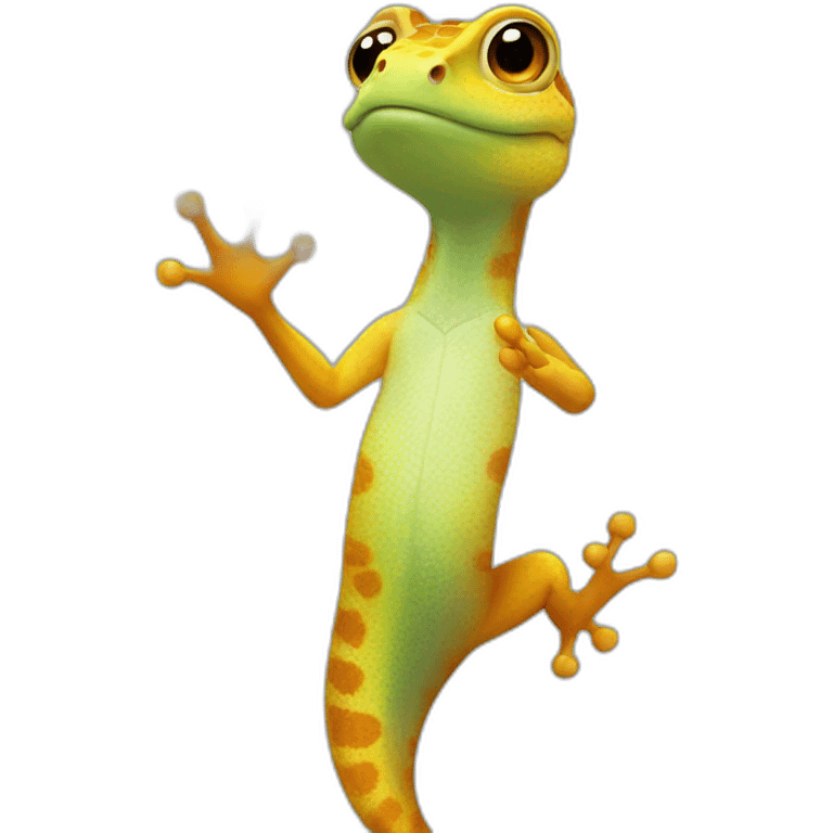 hands raised gecko emoji