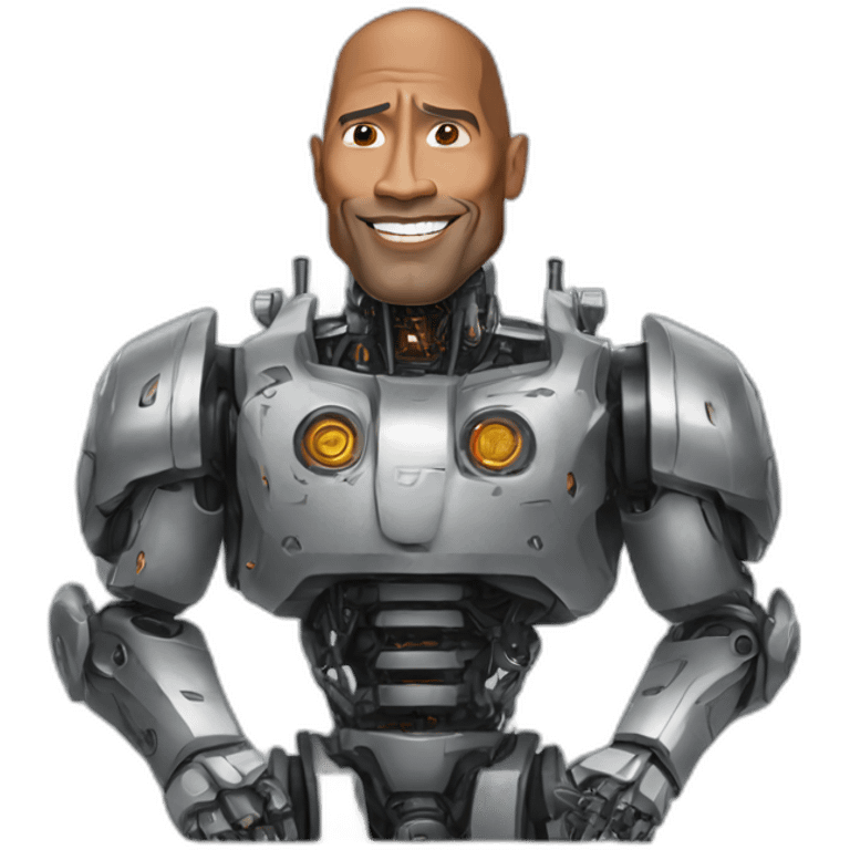 Dwayne Johnson as a robot emoji