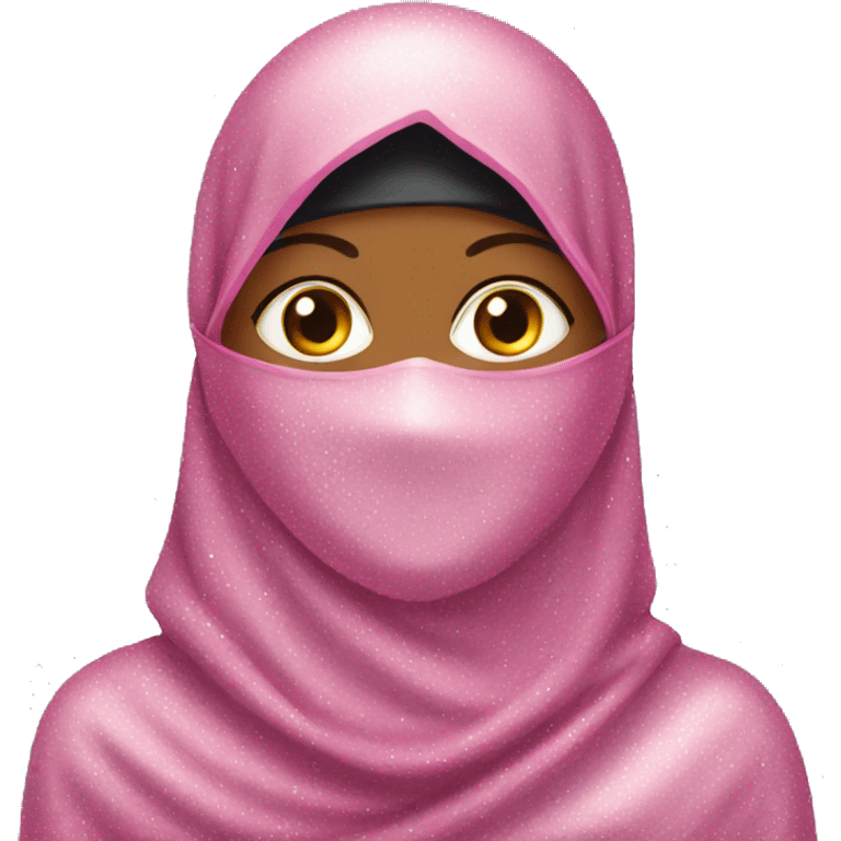 glittery pink niqab emoji