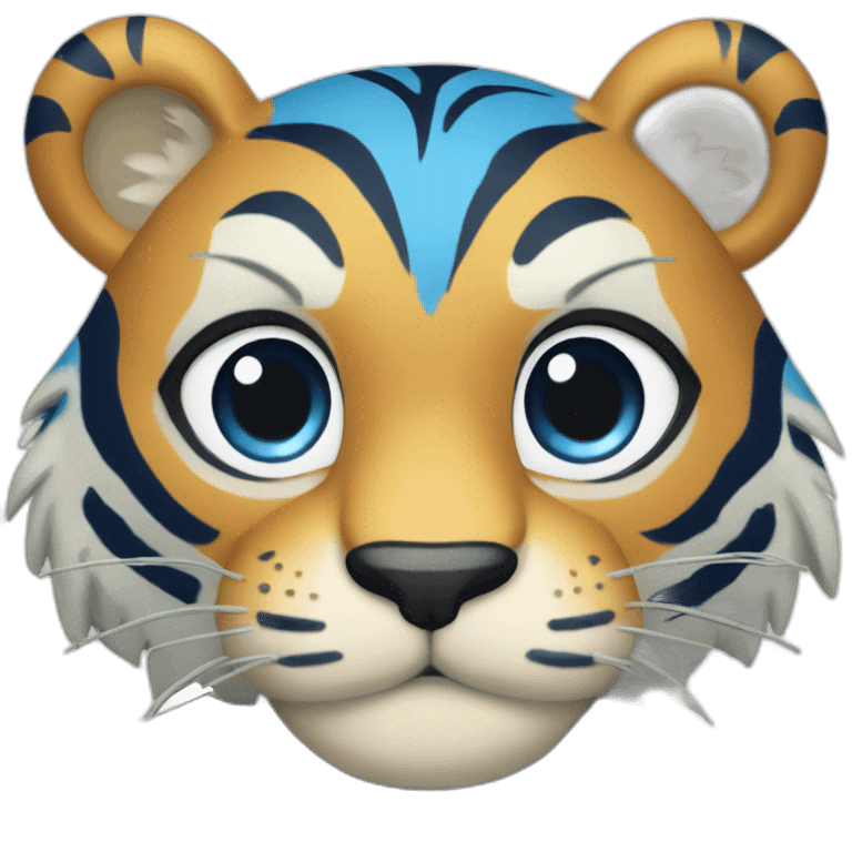 Blue cartoon tiger, holding a sign that says "Safebooks" emoji