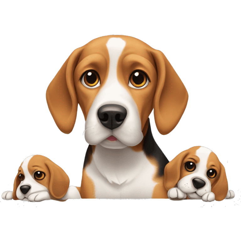 Beagle with puppies emoji