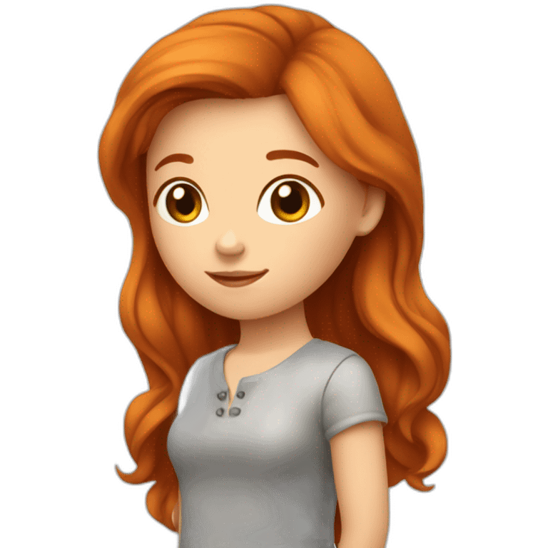 Fille rousse qui dessine emoji