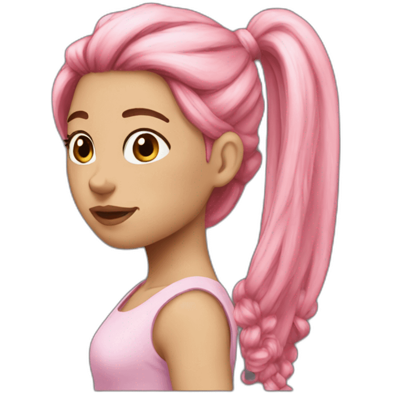 Female Aesthetic Pink long ponytail hair emoji