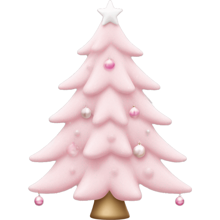 Pastel pink Christmas tree with pink and white ornaments  emoji