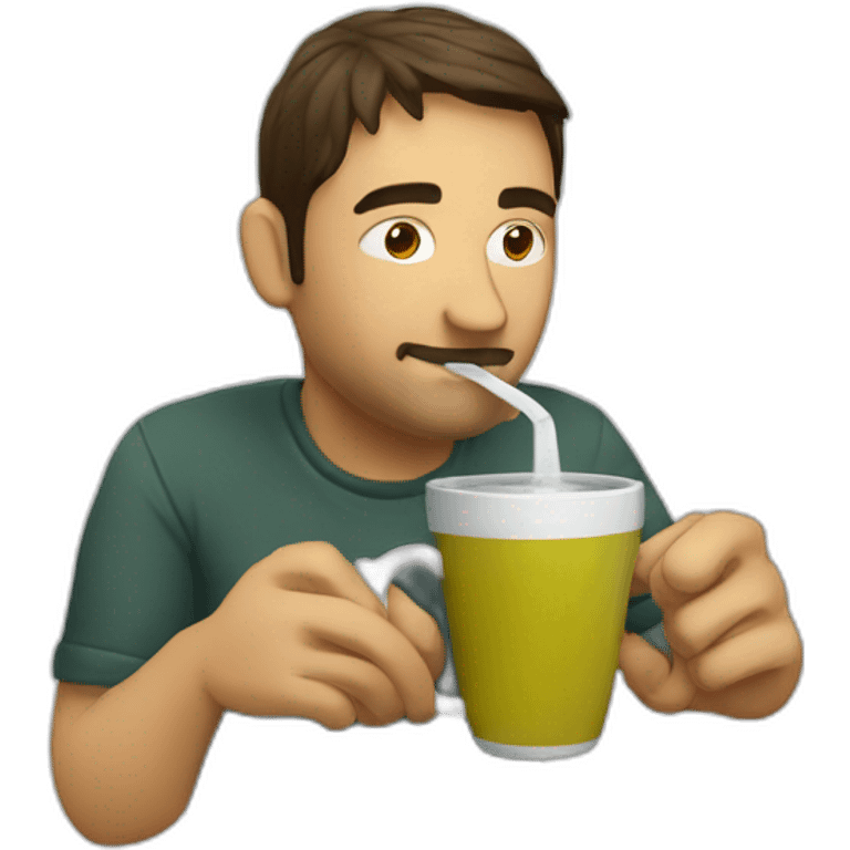 programmer drinking an argentinian yerba mate hot drink emoji