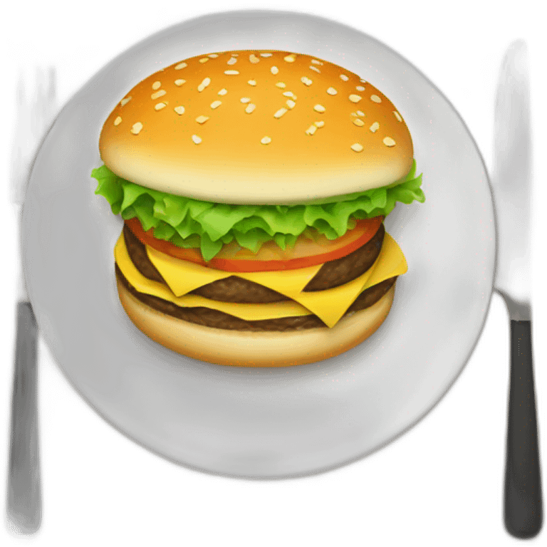 Hamburger on a plate emoji