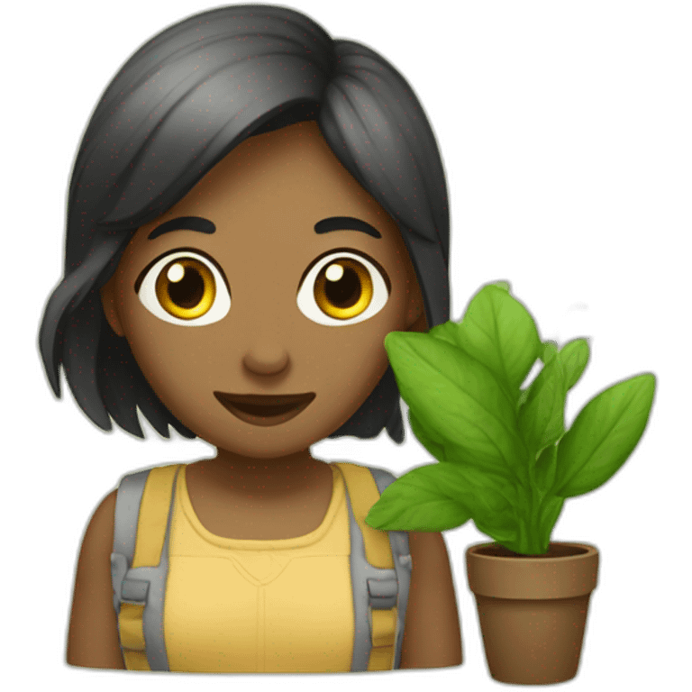 femme entourée de plantes emoji