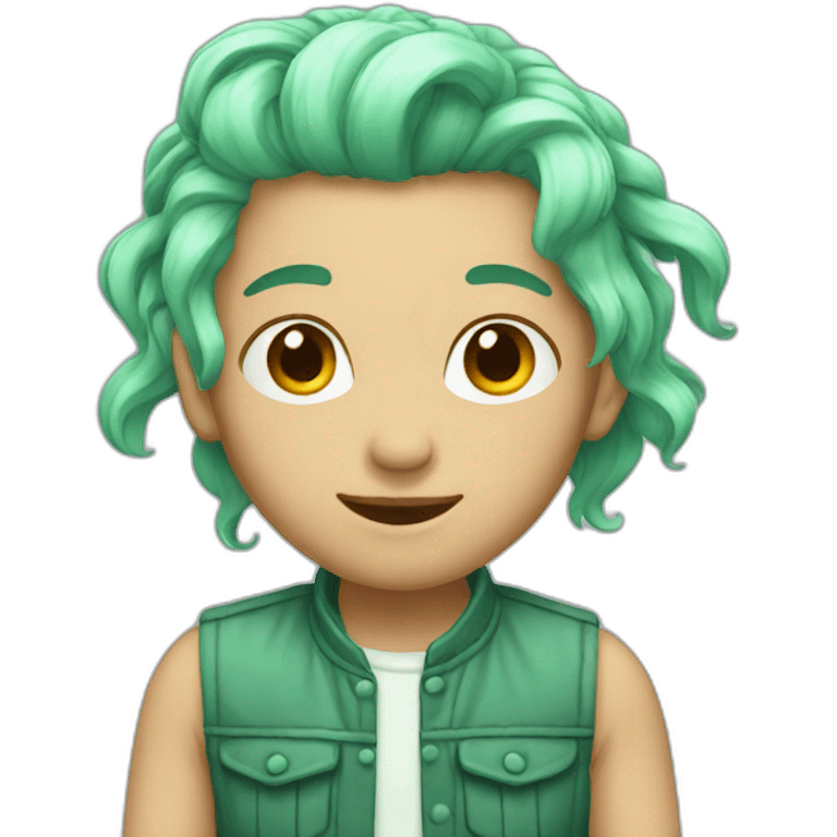 Mint hair emoji