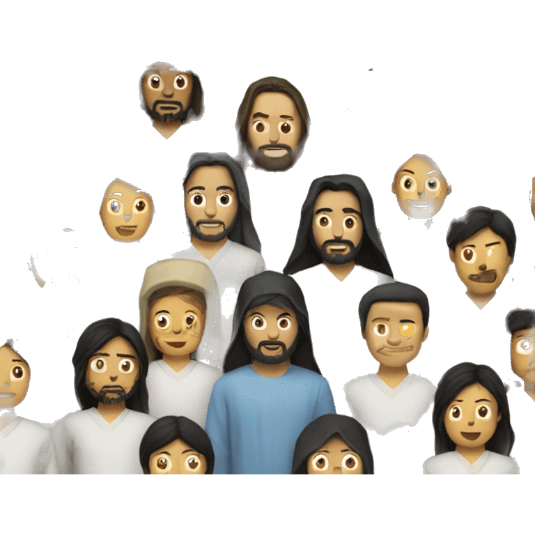 Meeting of Jesus and 13 Asians emoji