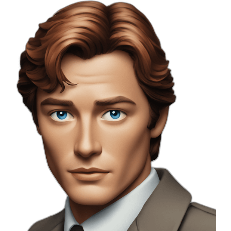 alain delon young detective blue eyes neat red hair emoji