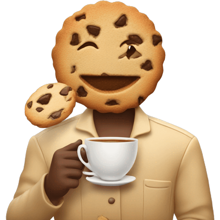 Cookie with tea emoji