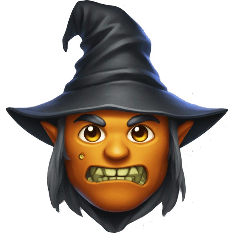 half-orc male wizard necromancer pumpkin emoji