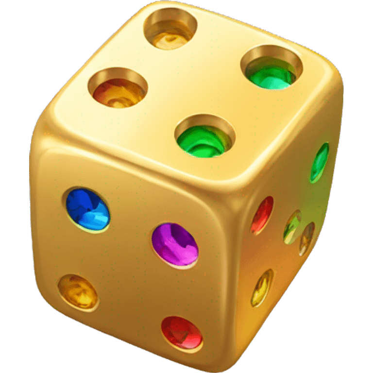 gold rainbow dice. emoji