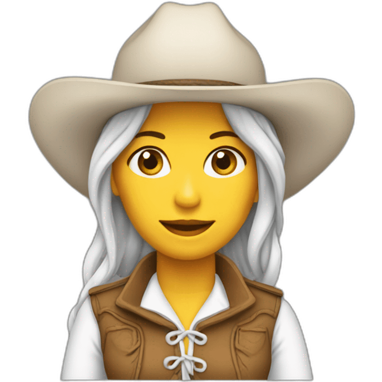 Mujer vaquera piel blanca emoji