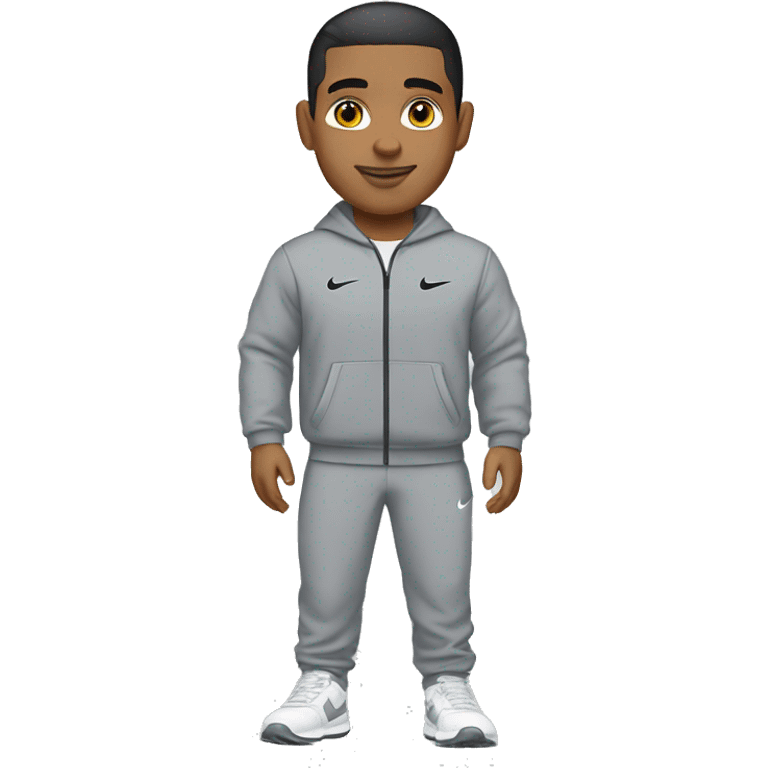 mixed race male in grey nike tracksuit  emoji