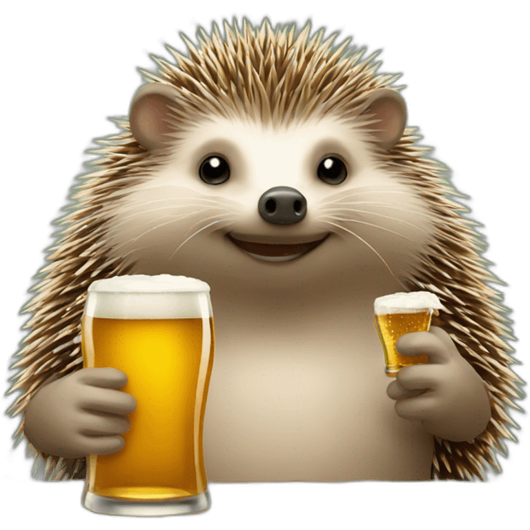 hedgehog drinking beer for bitcoin emoji