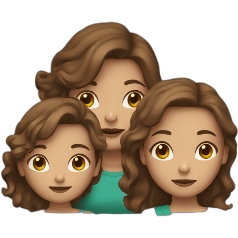 3 girls with brown hair emoji