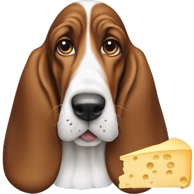 Basset hound eating cheese emoji