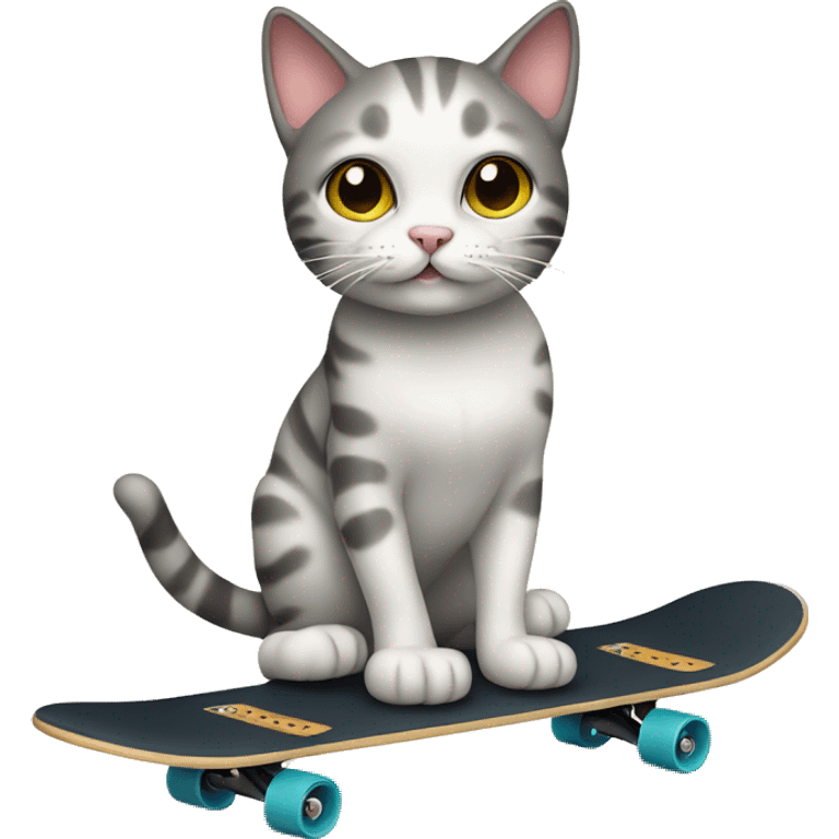 Cat with skateboard  emoji