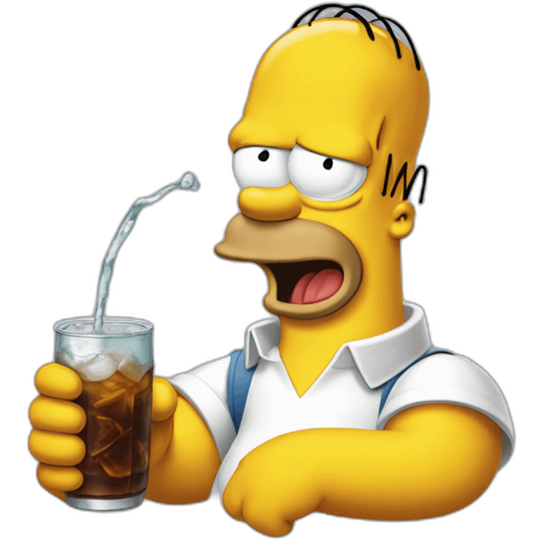 Homer Simpson taking soda emoji