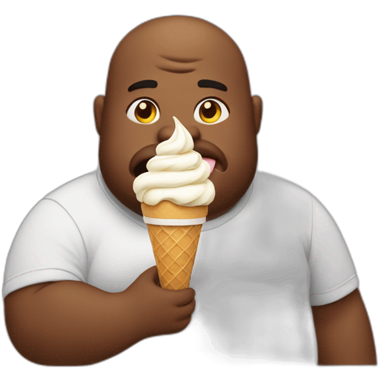 Fat man eating ice cream emoji