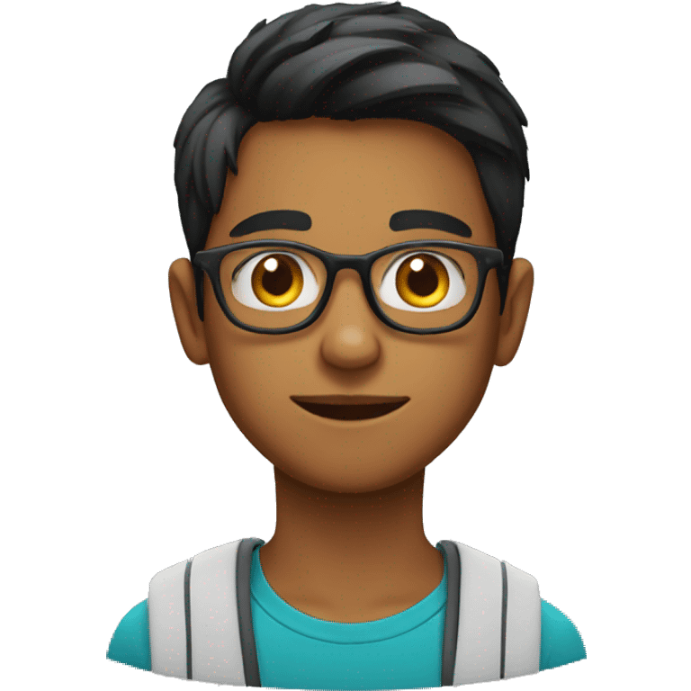 A 15 year old Indian boy wearing glasses emoji