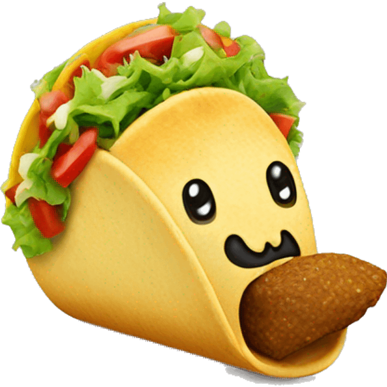 Mustache eating taco emoji