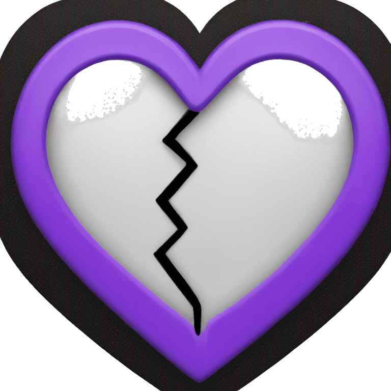 Half black and half purple split heart emoji