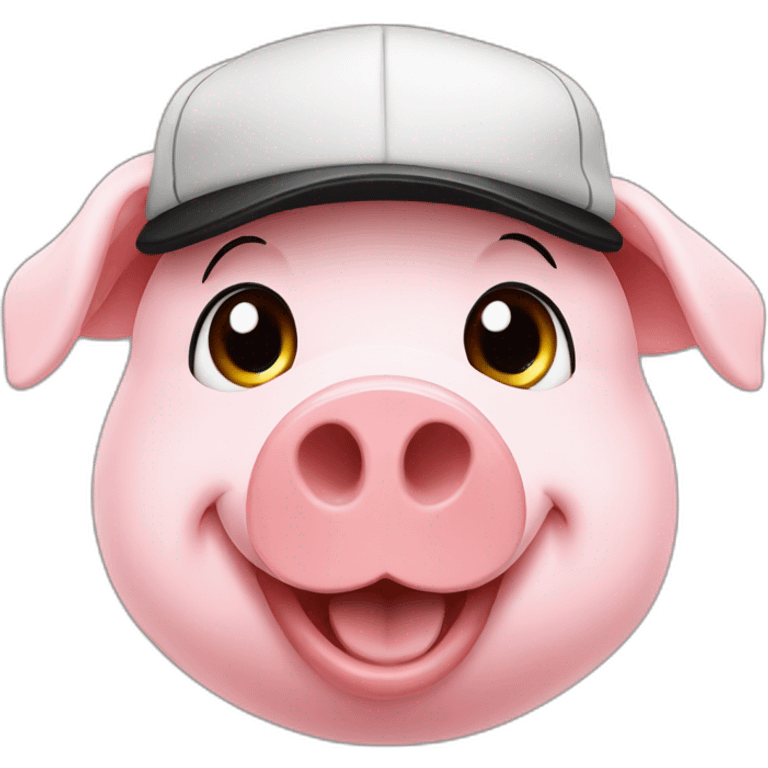 Happy pig with a black cap emoji