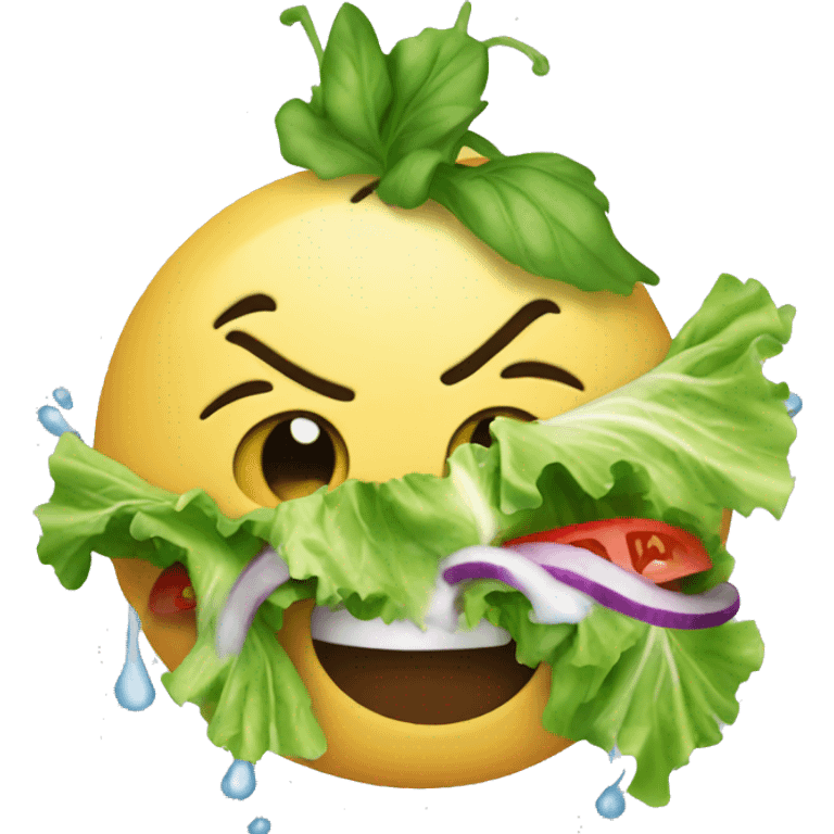 Spray eating a salad emoji