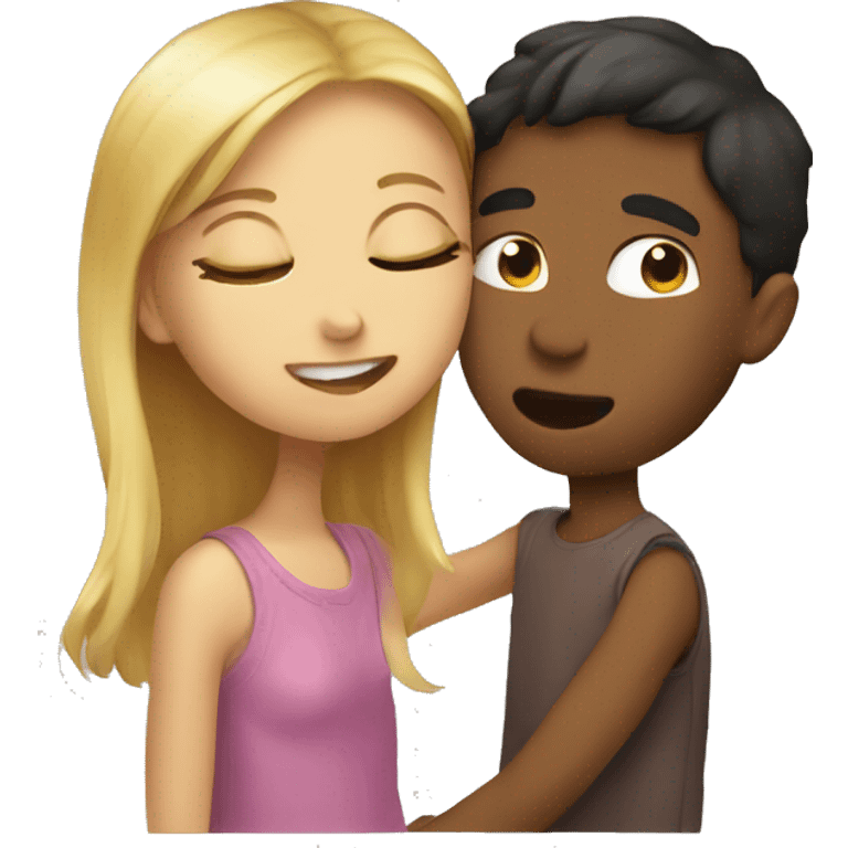 Girl and boy kiss emoji