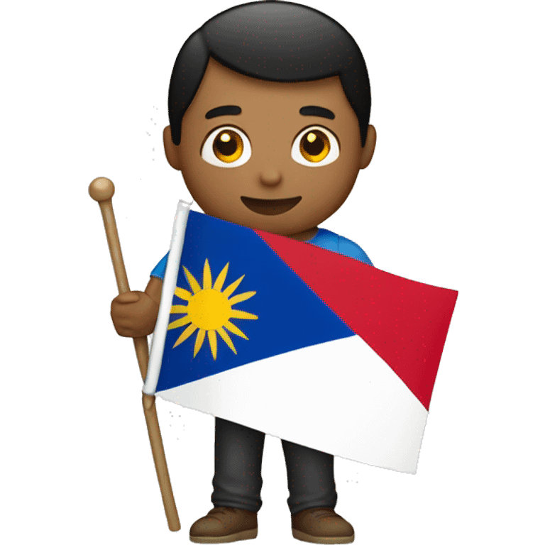 A person holding the philippines flag emoji