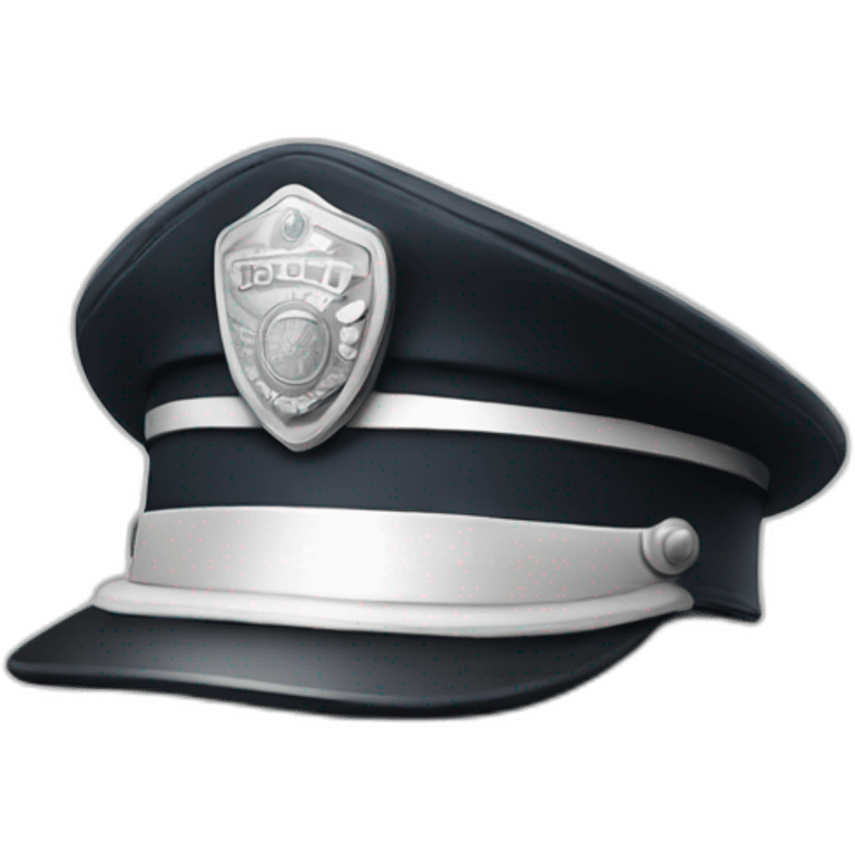 realistic white police hat with Yorick logo emoji