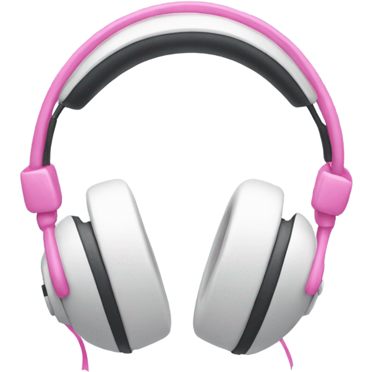 White fuzzy headphones with pink ribbons  emoji