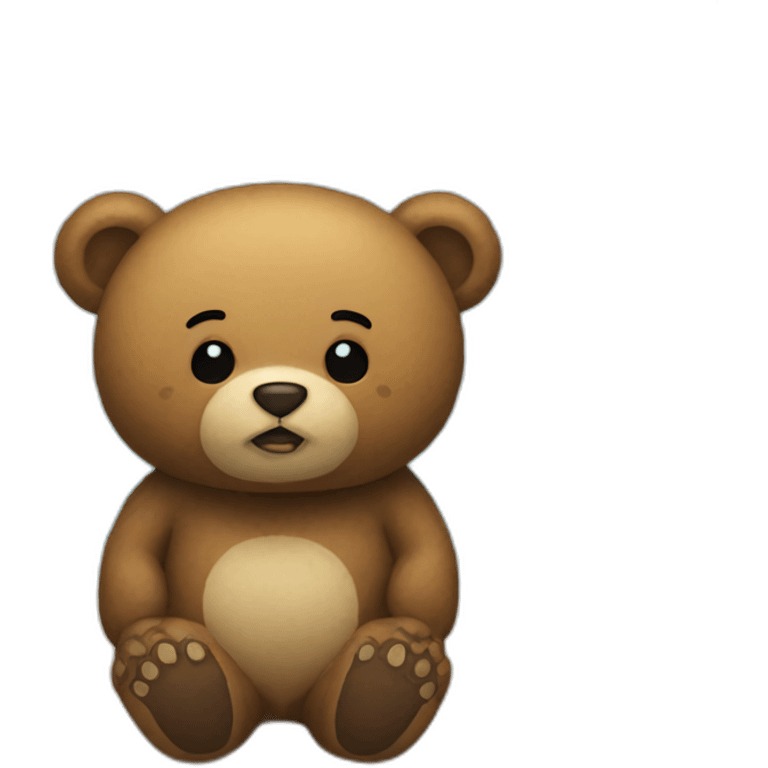 Bear with tattoos on a beach emoji