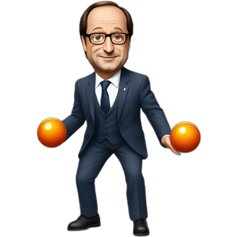 françois hollande joue à la pétanque emoji