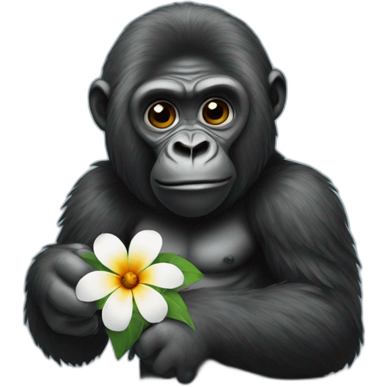 Gorilla giving a flower emoji