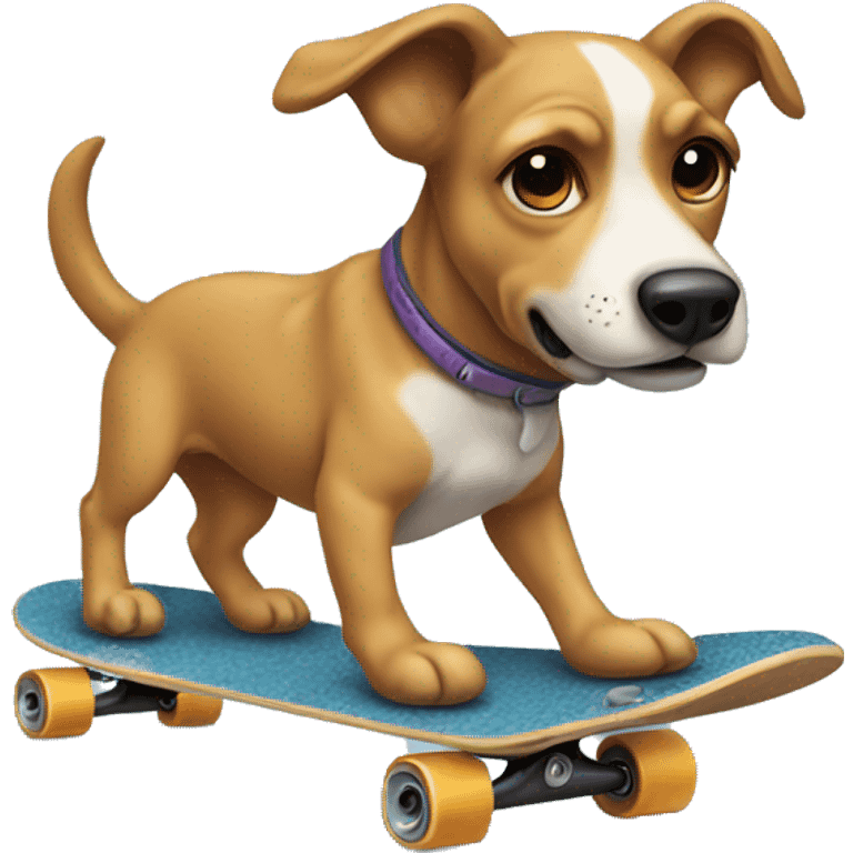 dog on a skateboard, twemoji style emoji