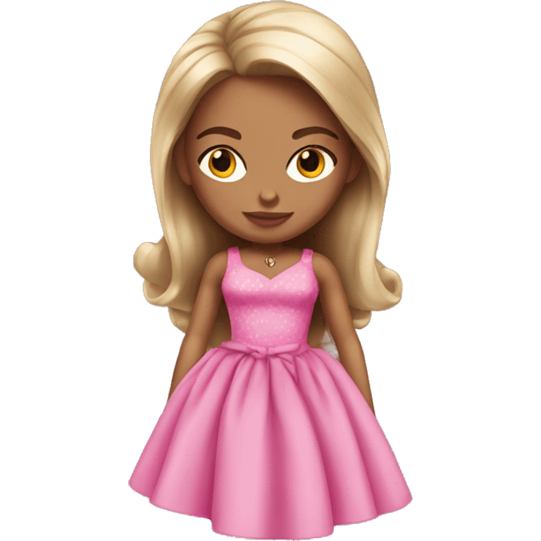 Bratz doll wearing a pink dress emoji