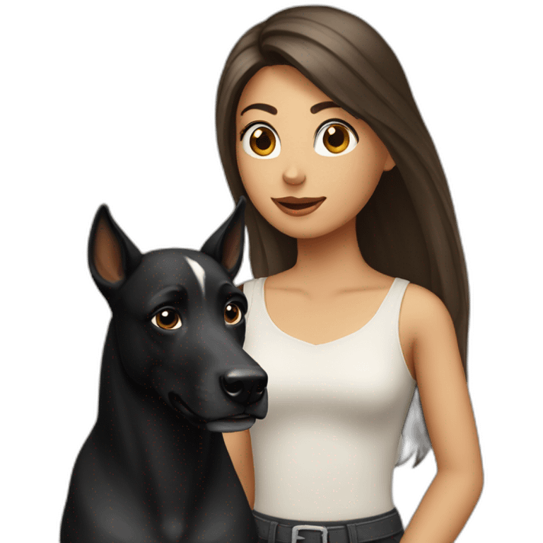 horse girl with a black dog emoji