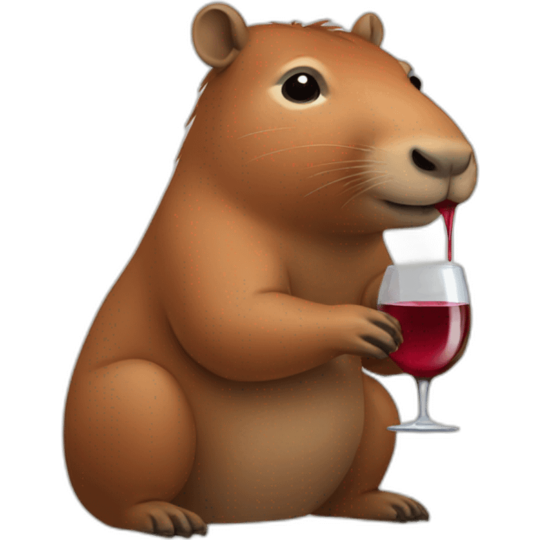 capibara drinking wine emoji