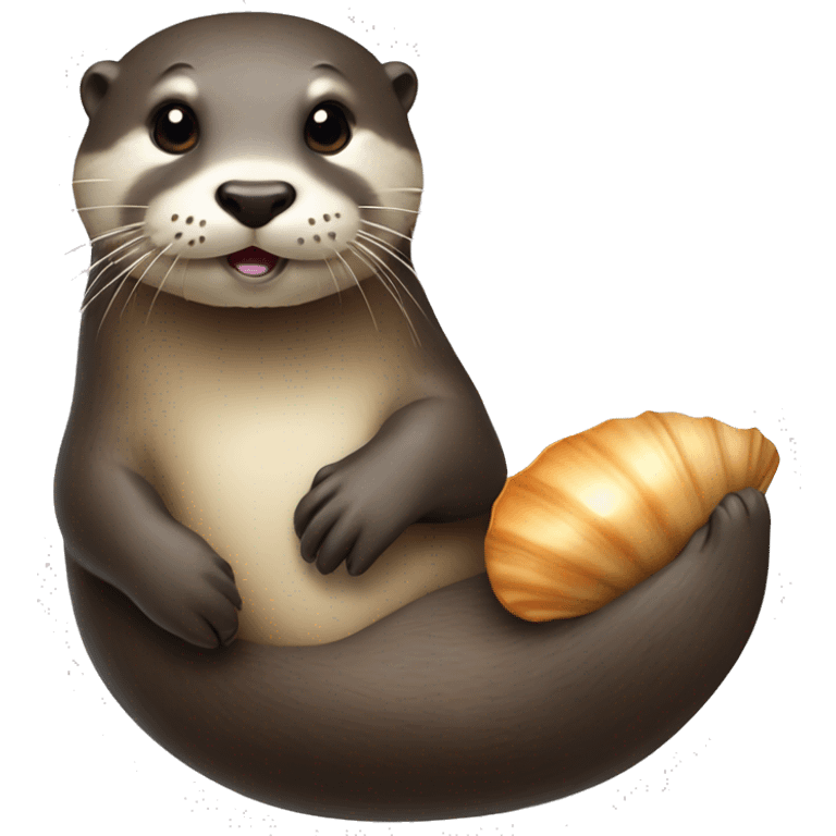 otter holding a shell emoji