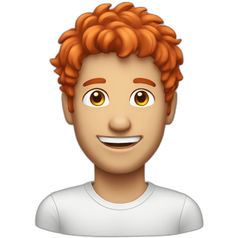 Smiling man with red hairs emoji