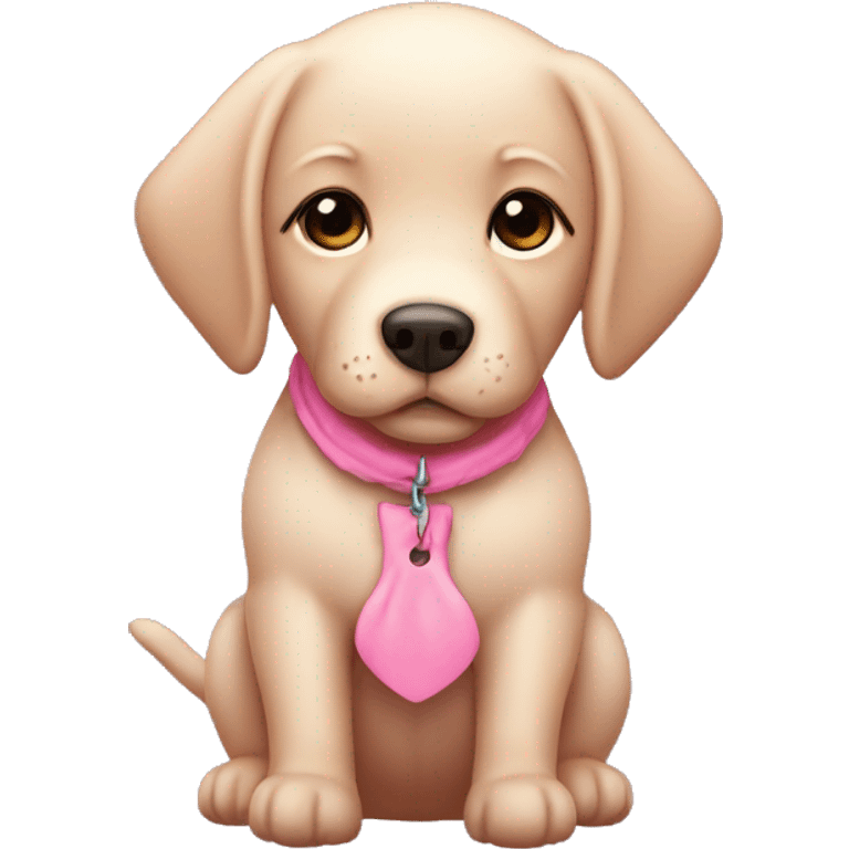 A pupa of labrador girl with somenthing pink  emoji