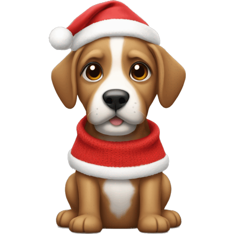 Perro con jersey navideño emoji