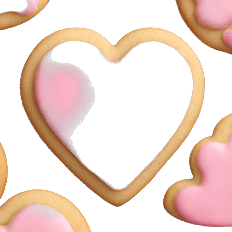 Heart shaped Sugar Cookie with pink frosting  emoji