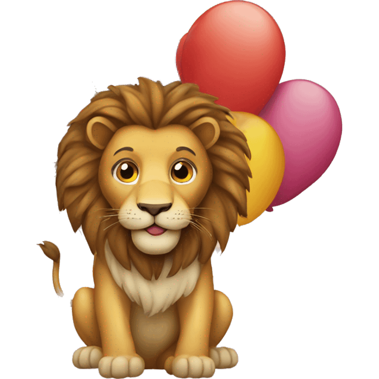 Lion with balons emoji